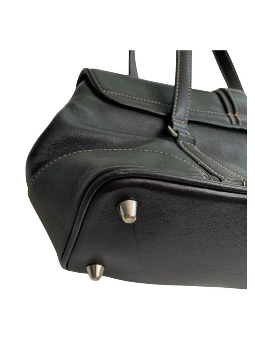 Vintage Coach Black Leather Handbag Genuine Leather Classic Shoulder Purse - Picture 6 of 16